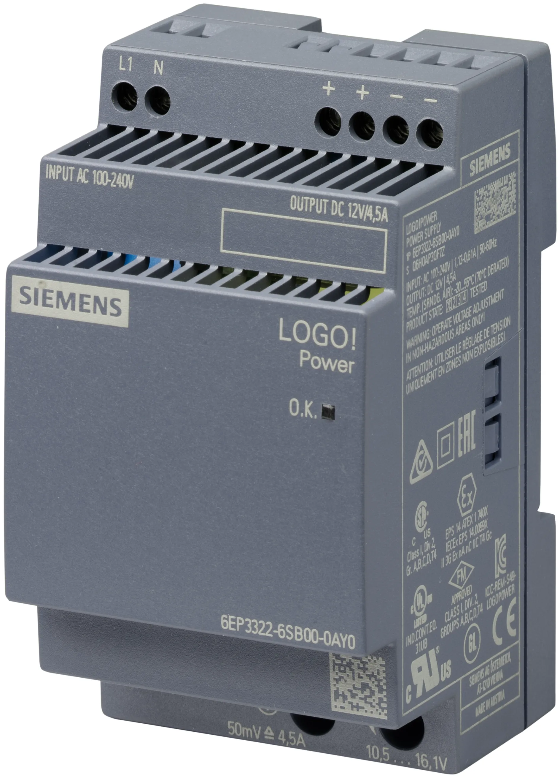 6EP3322-6SB00-0AY0 LOGO!POWER 12V 54W