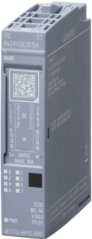 SIMATIC ET 200SP MODUŁ WYJŚĆ BINARNYCH 8 WYJŚĆ (24V DC/0.5A) STANDARD - 6ES7132-6BF01-0BA0