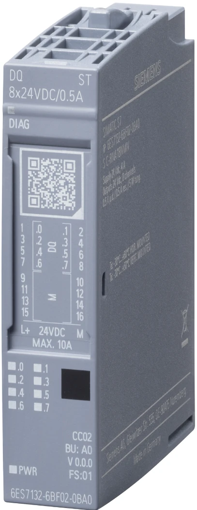 SIMATIC ET 200SP MODUŁ WYJŚĆ BINARNYCH 8 WYJŚĆ (24V DC/0.5A) STANDARD - 6ES7132-6BF01-0BA0