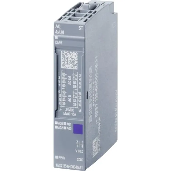 SIMATIC ET 200SP MODUŁ WYJŚĆ ANALOGOWYCH 4 WYJŚCIA NAPIĘCIOWE/PRĄDOWE STANDARD - 6ES7135-6HD00-0BA1