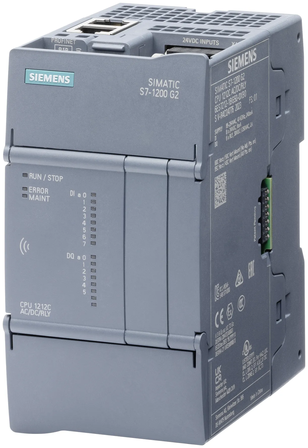 SIMATIC S7-1200 G2: COMPACT CPU 1212C DC/DC/RLY - 6ES7212-1HG50-0XB0