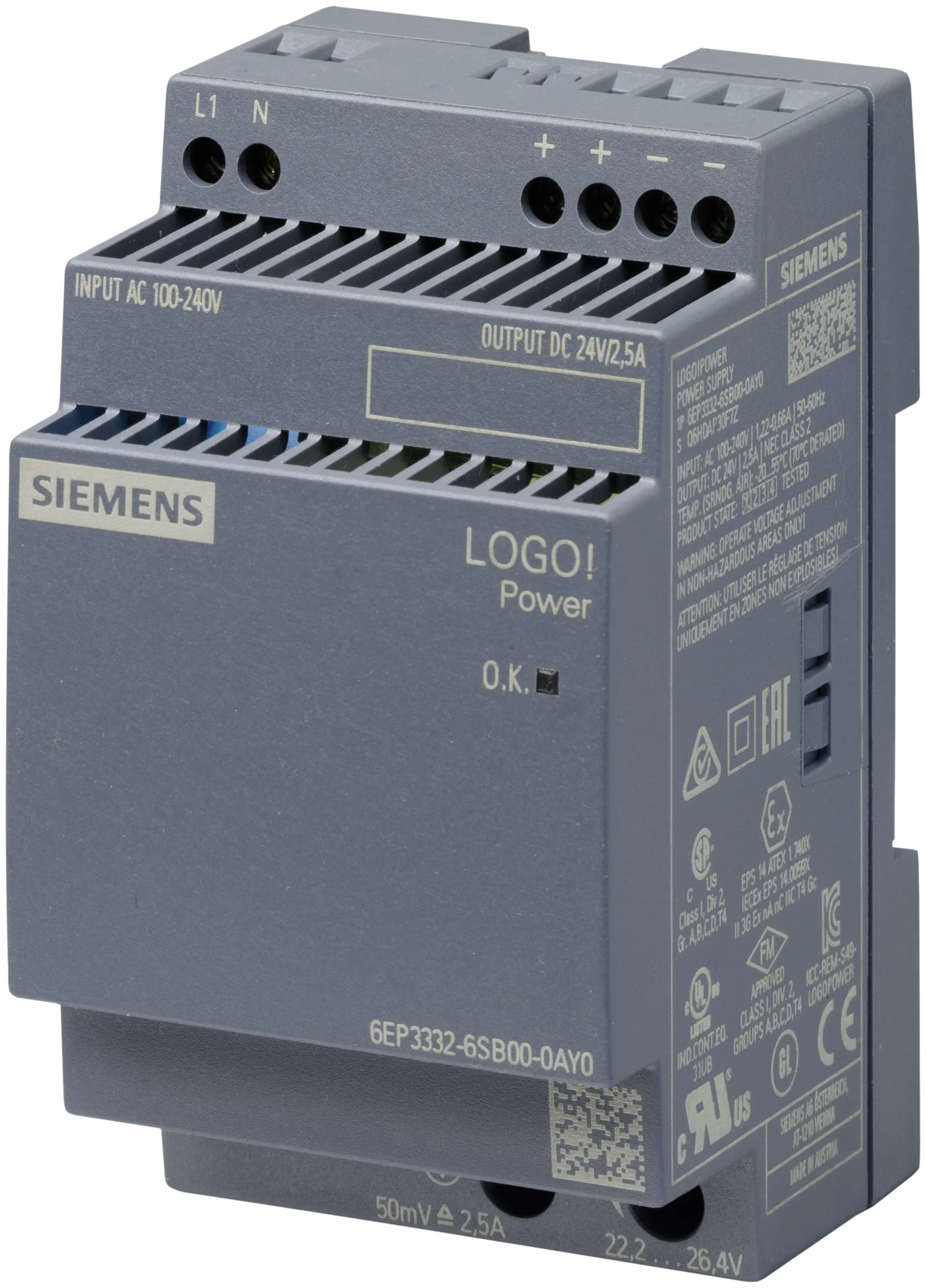 6EP3332-6SB00-0AY0 LOGO!POWER 24 V / 2,5 A