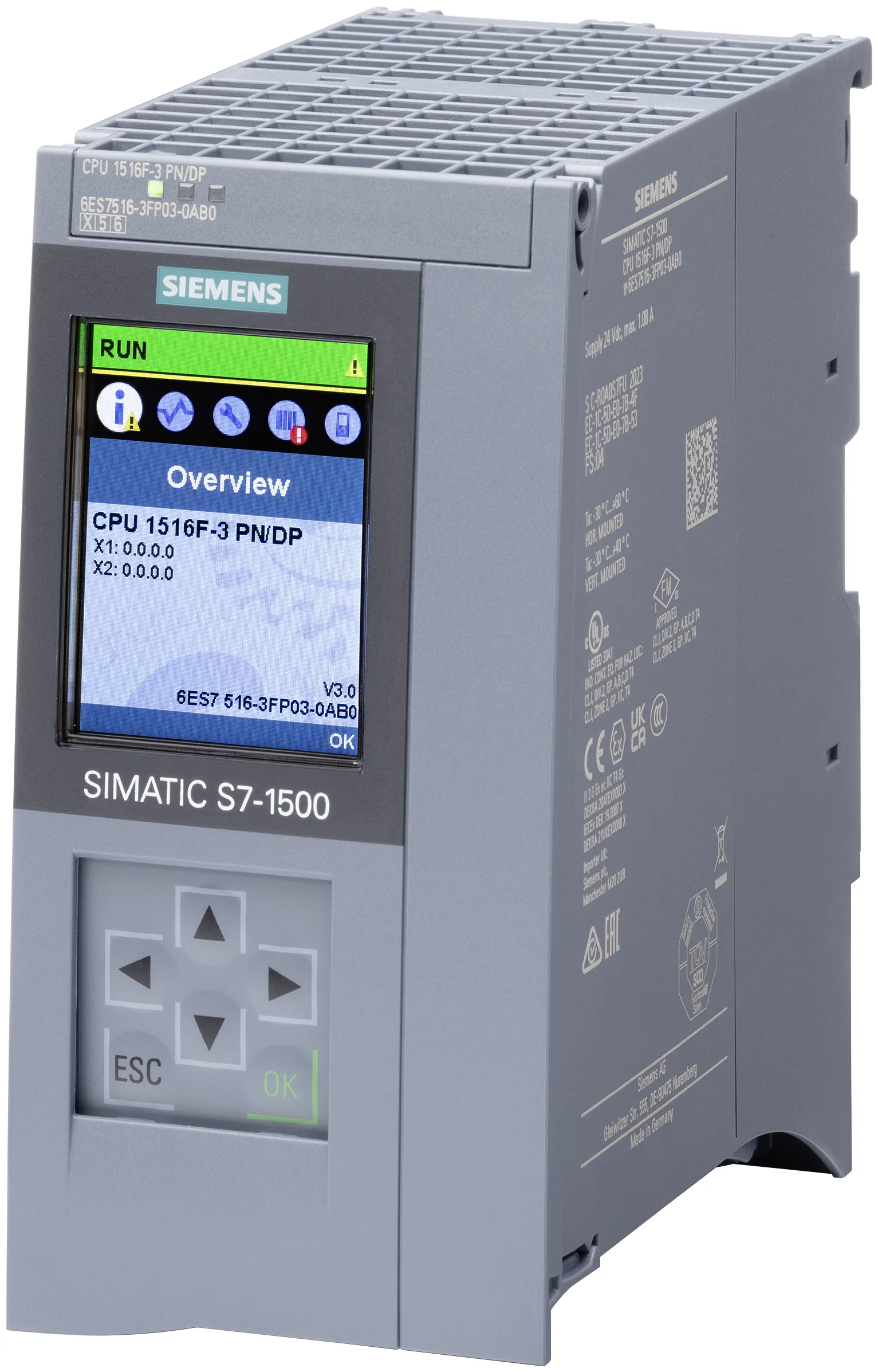 6AG1516-3FP03-2AB0 SIPLUS S7-1500 CPU 1516F-3 PN CONFORMAL COATING