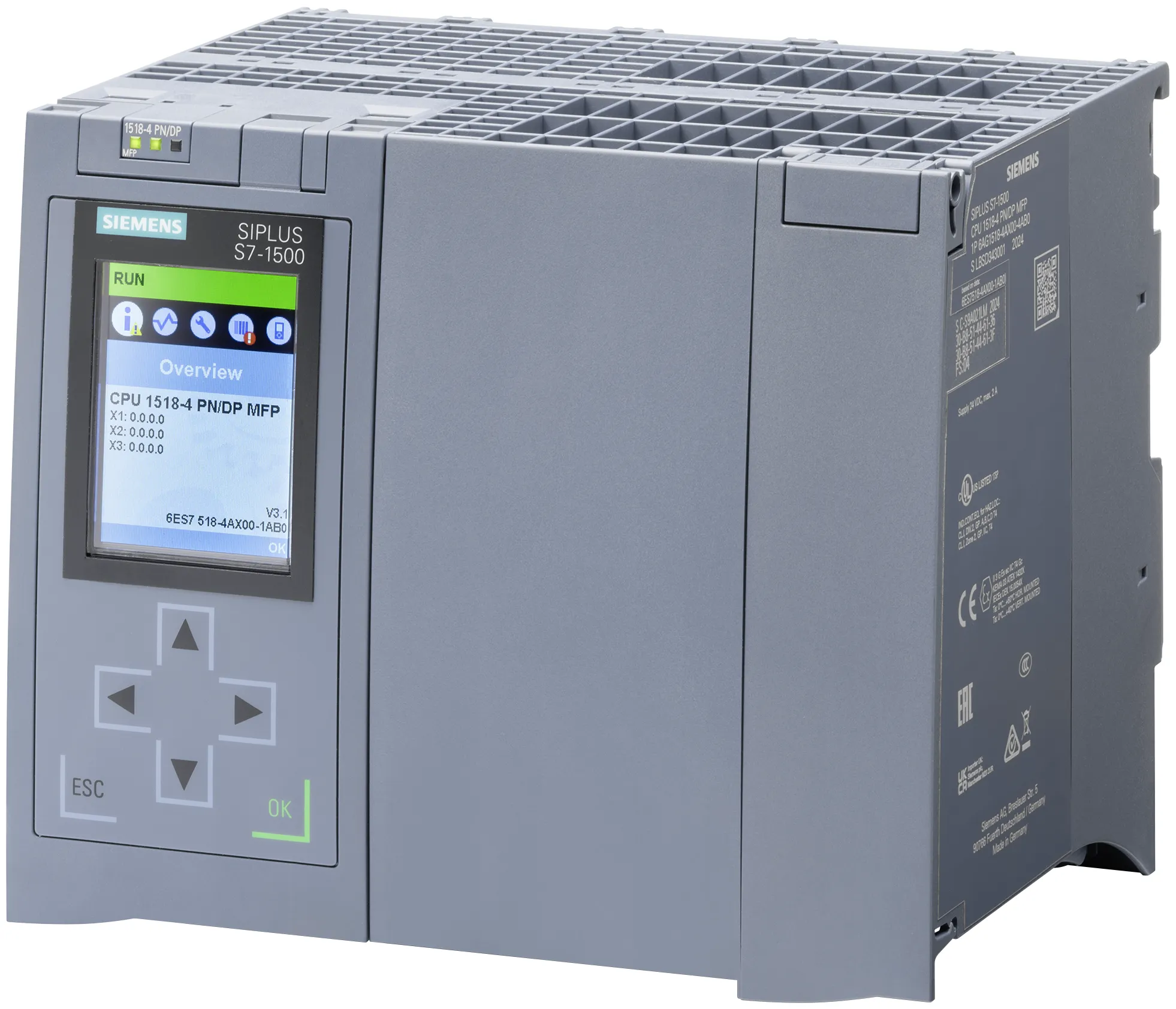 6AG1518-4AP00-4AB0 SIPLUS S7-1500 CPU 1518-4 PN/DP
