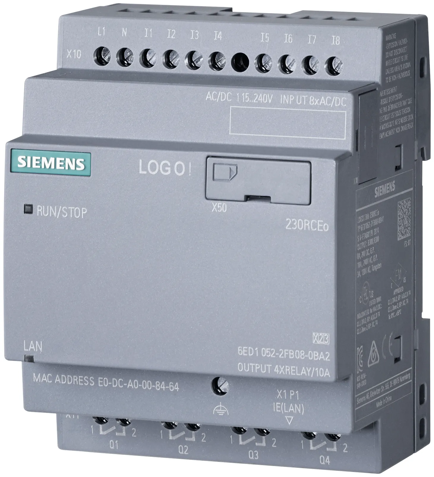 6ED1052-2FB08-0BA2 LOGO! 230RCEO Moduł LogicznY