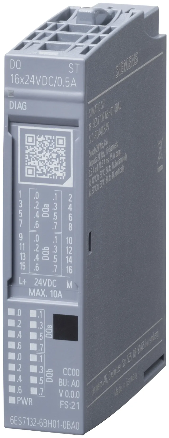 6ES7132-6BH01-0BA0 moduł wyjść binarnych SIMATIC ET 200SP 16 DO 24V DC