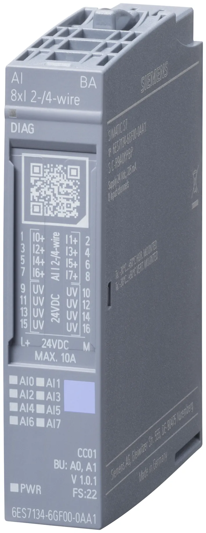 6ES7134-6GF00-0AA1 SIMATIC ET 200SP moduł wejść analogowych 8 AI Basic