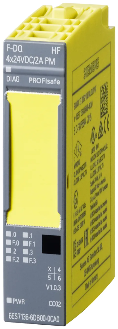 6ES7136-6DB00-0CA0 Simatic ET 200SP moduł wyjść binarnych fail-safe 4 wyjścia 24V DC/2A