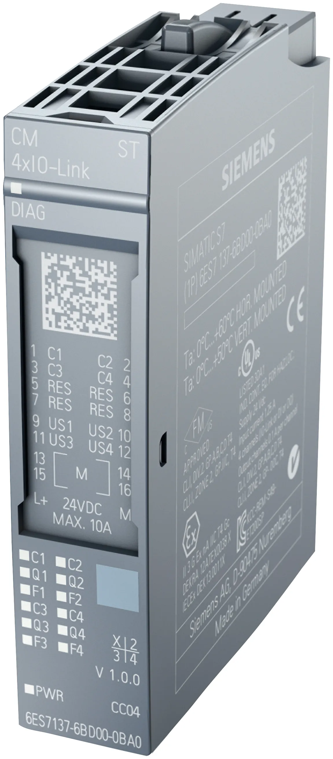 6ES7137-6BD00-0BA0 moduł komunikacyjny SIMATIC ET 200SP IO-Link master 4 porty
