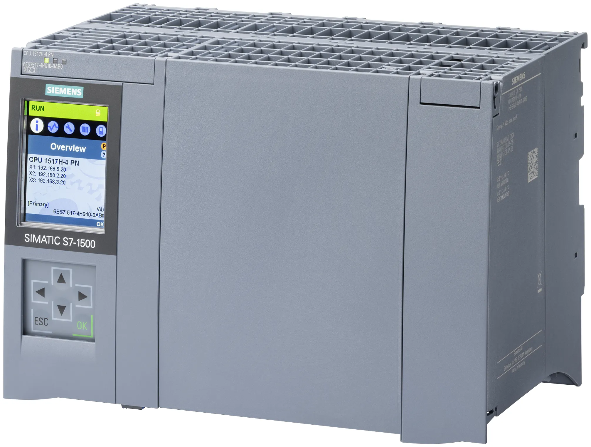 6ES7517-4HQ10-0AB0 SIMATIC S7-1500H CPU 1517H-4 PN