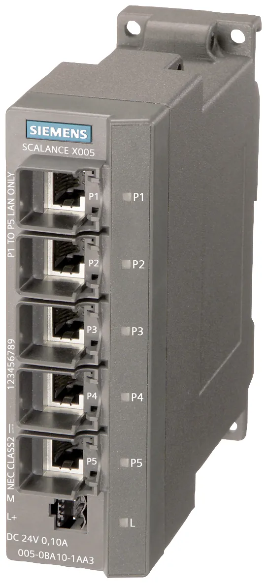 6GK5005-0BA10-1AA3 SCALANCE X005 przemysłowy switch niezarządzalny 5x 10/100 Mbit/s RJ45