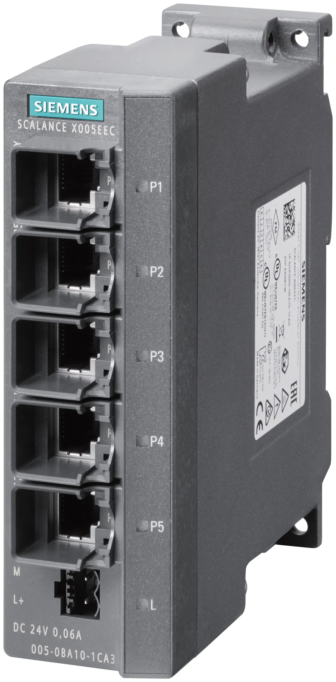 6GK5005-0BA10-1CA3 Scalance X005EEC przemysłowy przełącznik Ethernet niezarządzalny 5x porty RJ45