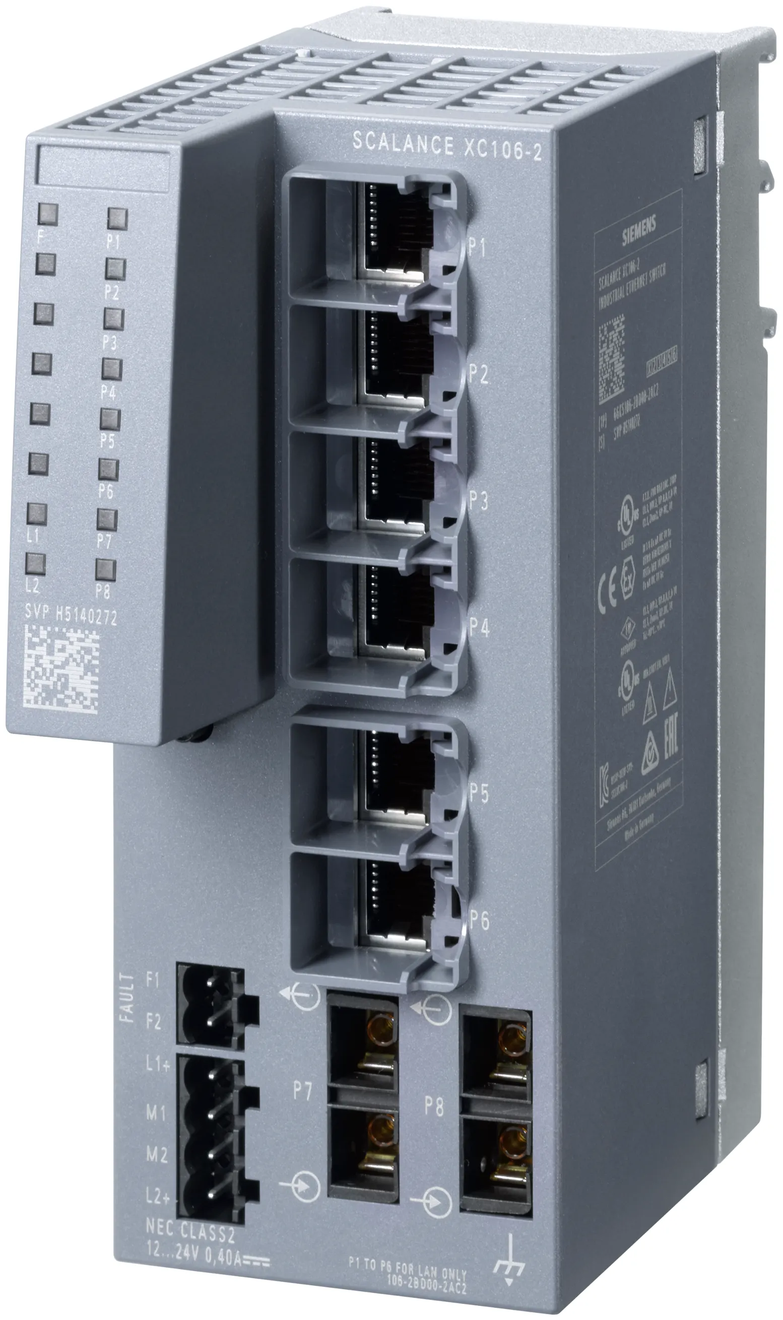 6GK5106-2BD00-2AC2 przełącznik niezarządzalny SCALANCE XC106-2 IE 6x RJ45 2x światłowód SC