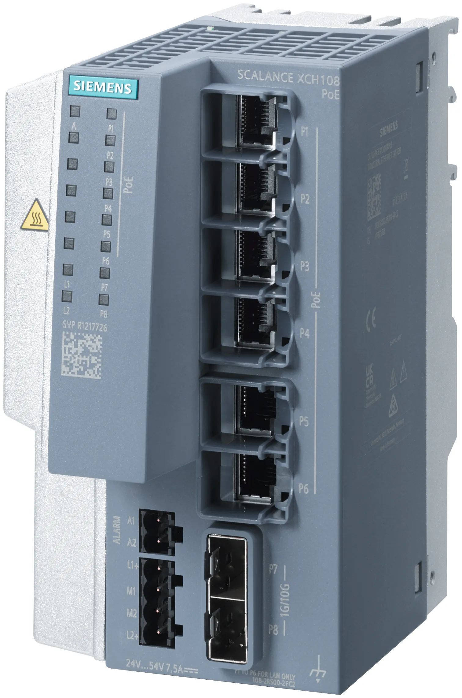 6GK5108-2RS00-2FC2 SCALANCE XCH108POE niezarządzany przełącznik IE PoE 6x RJ45 2x SFP