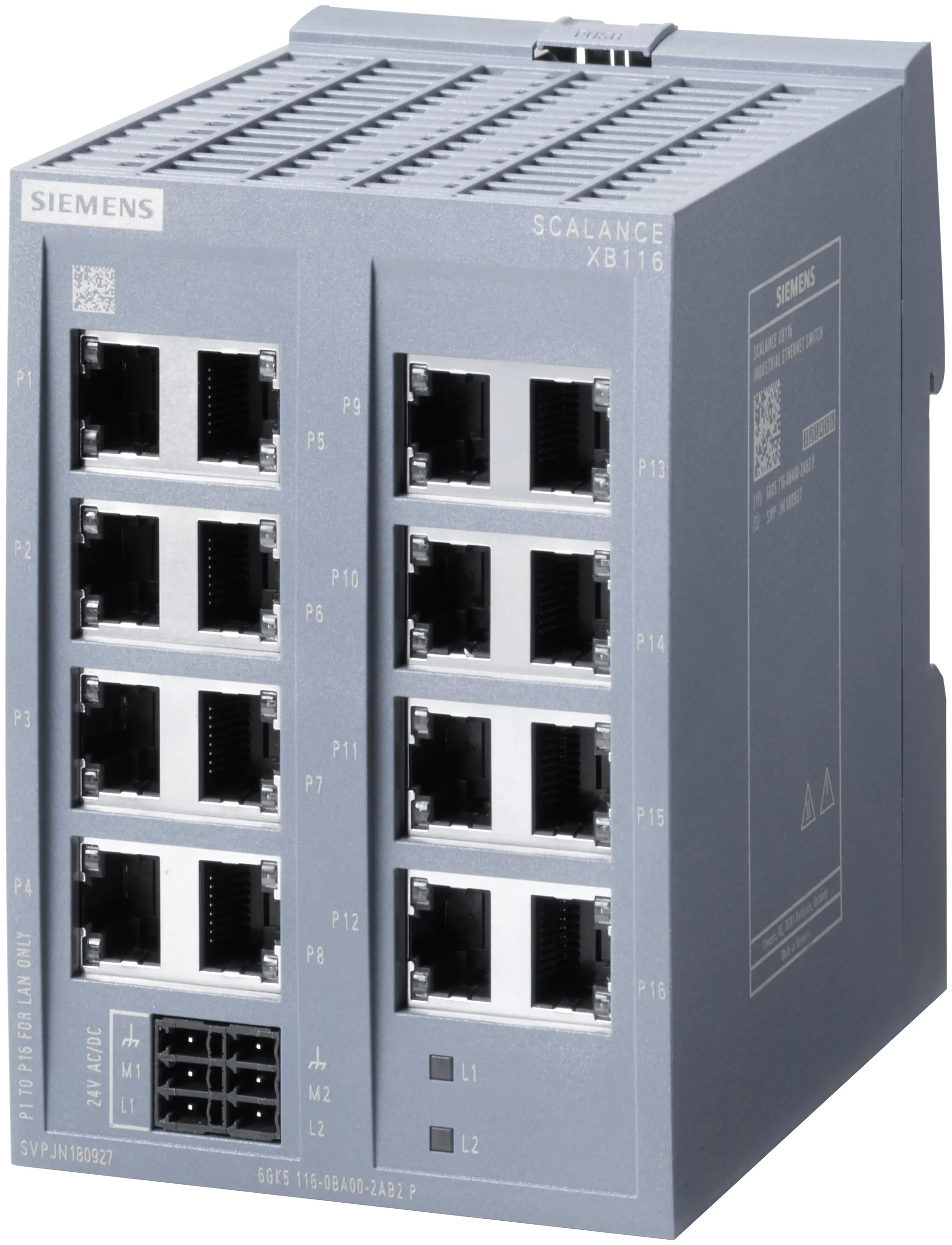 6GK5116-0BA00-2AB2 niezarządzany przełącznik przemysłowy SCALANCE XB116 16x 10/100 Mbit/s RJ45