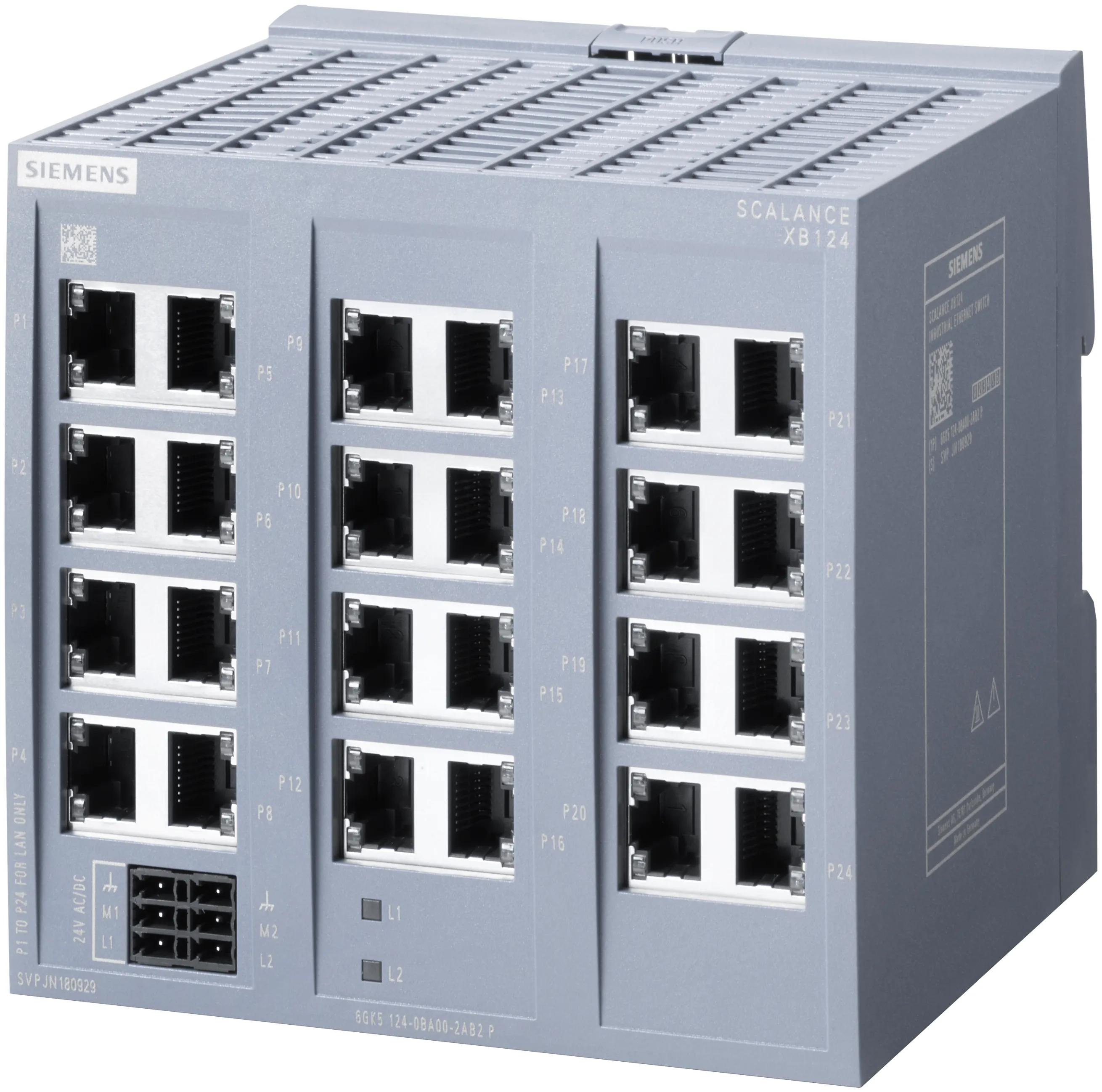 6GK5124-0BA00-2AB2 SCALANCE XB124 niezarządzalny przełącznik przemysłowy Ethernet 24x 10/100 MBIT/S RJ45