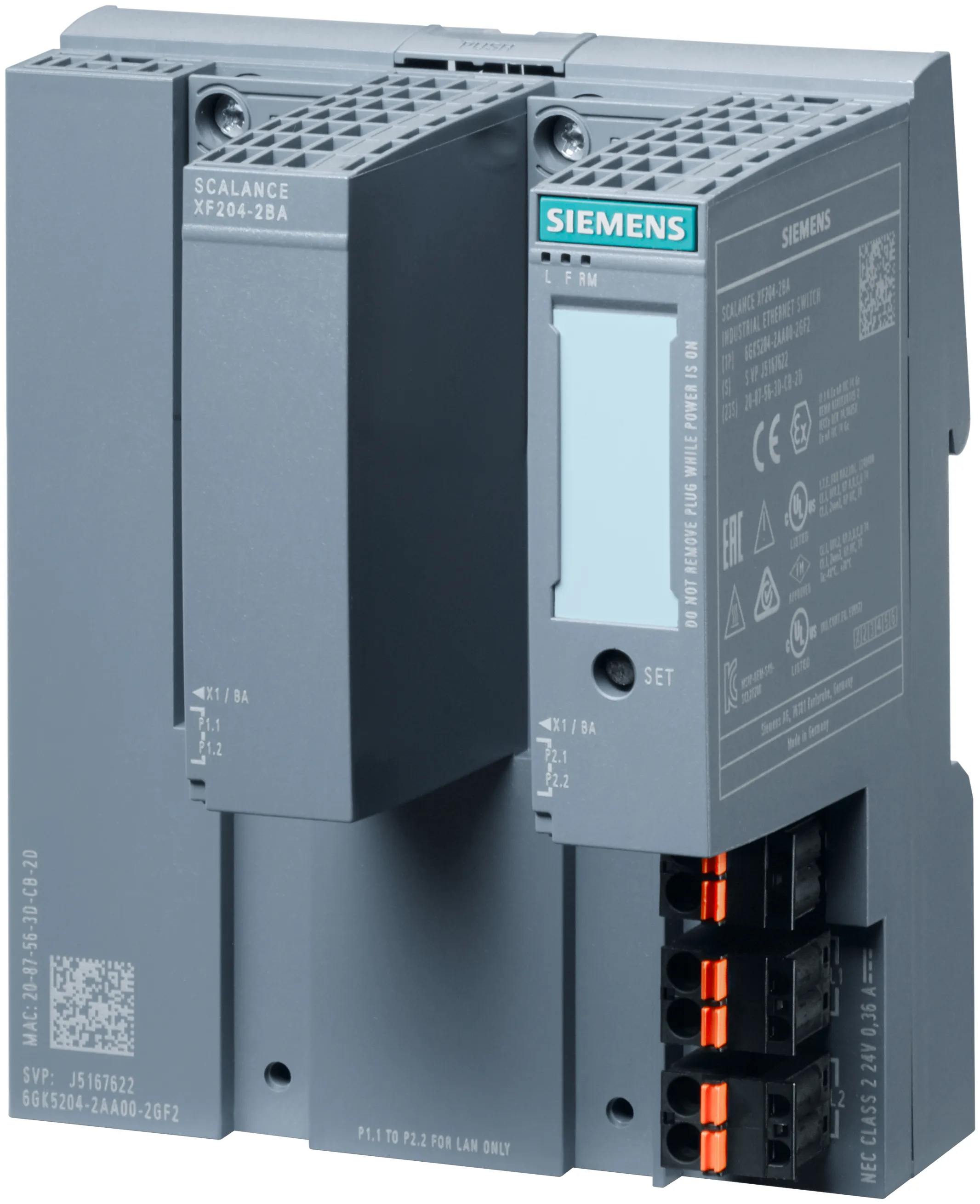 6GK5204-2AA00-2GF2 Zarządzany przełącznik przemysłowy SCALANCE XF204-2BA 4 porty 10/100 Mbit/s PROFINET