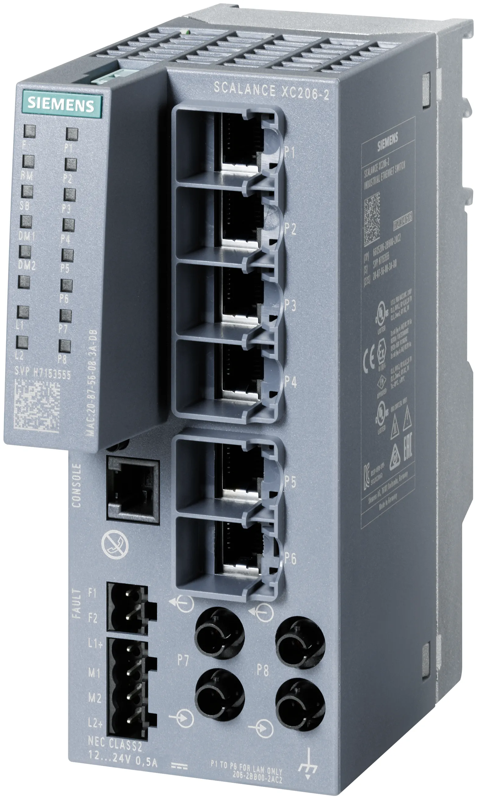 6GK5206-2BB00-2AC2 SCALANCE XC206-2 zarządzalny przełącznik przemysłowy Ethernet warstwy 2
