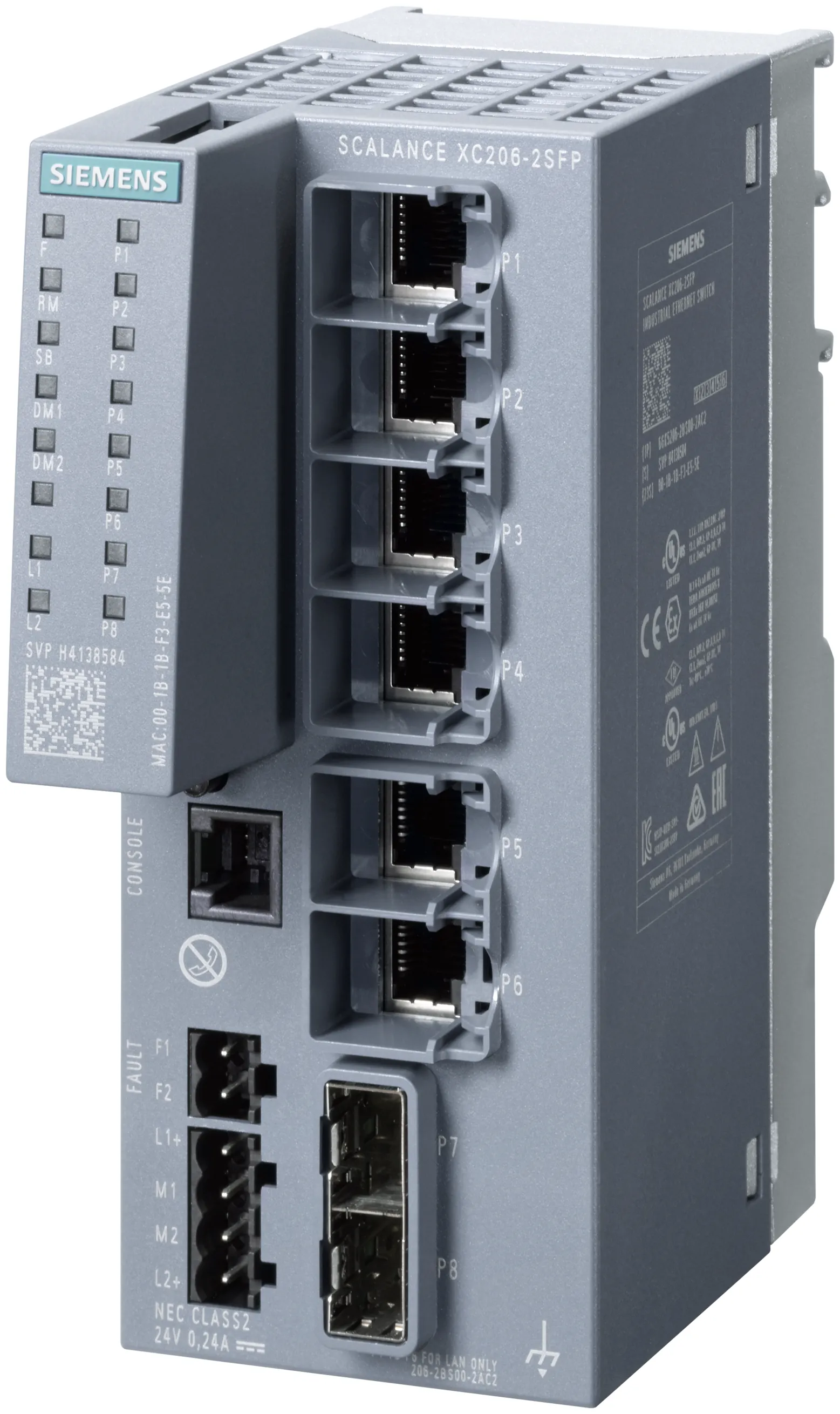 6GK5206-2BS00-2AC2 SCALANCE XC206-2SFP przemysłowy switch zarządzalny warstwy 2 6x RJ45 2x SFP
