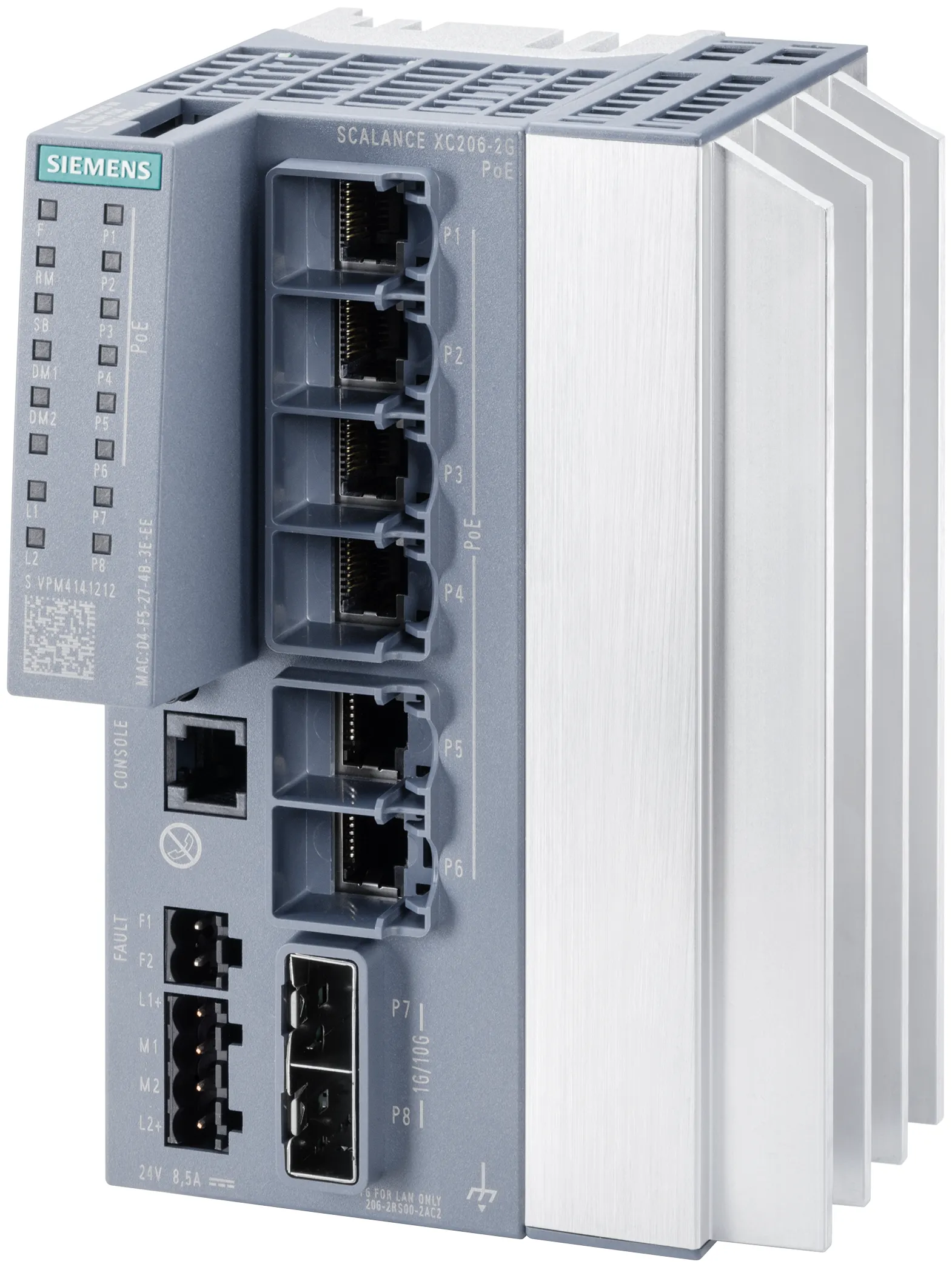 6GK5206-2RS00-2AC2 przełącznik SCALANCE XC206-2G zarządzalny warstwy 2 IE PoE