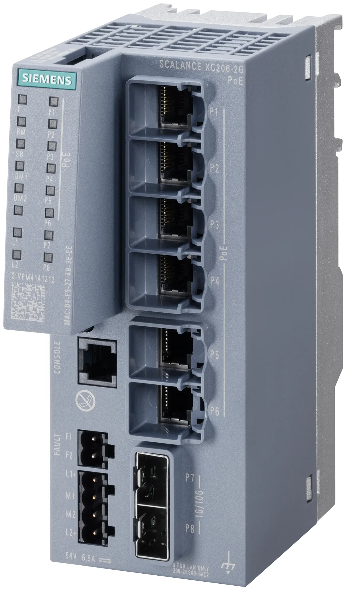 6GK5206-2RS00-5AC2 SCALANCE XC206-2G przemysłowy przełącznik PoE zarządzalny warstwy 2