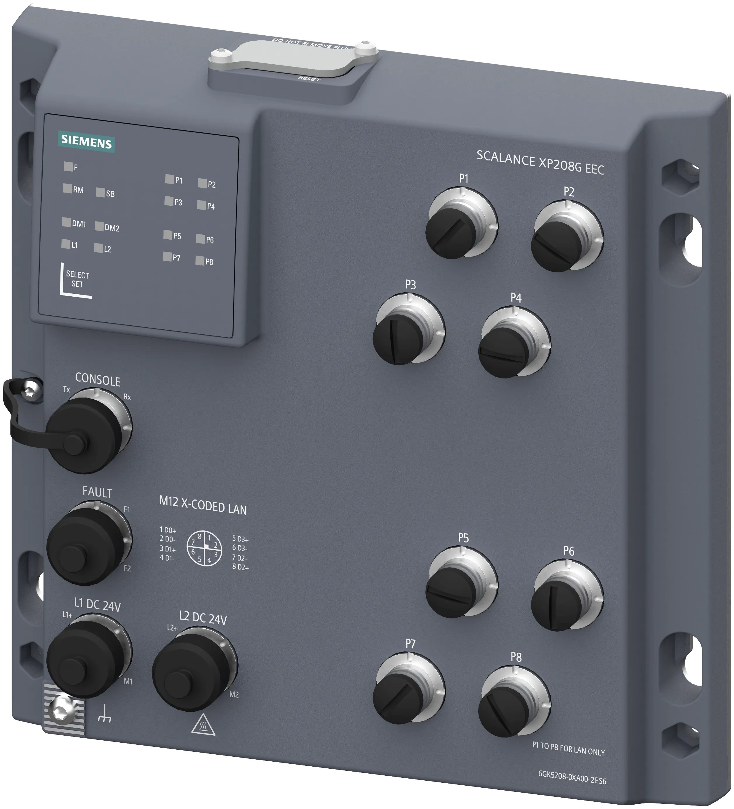 6GK5208-0XA00-2ES6 SCALANCE XP208G EEC przemysłowy przełącznik zarządzalny IP65 8x M12