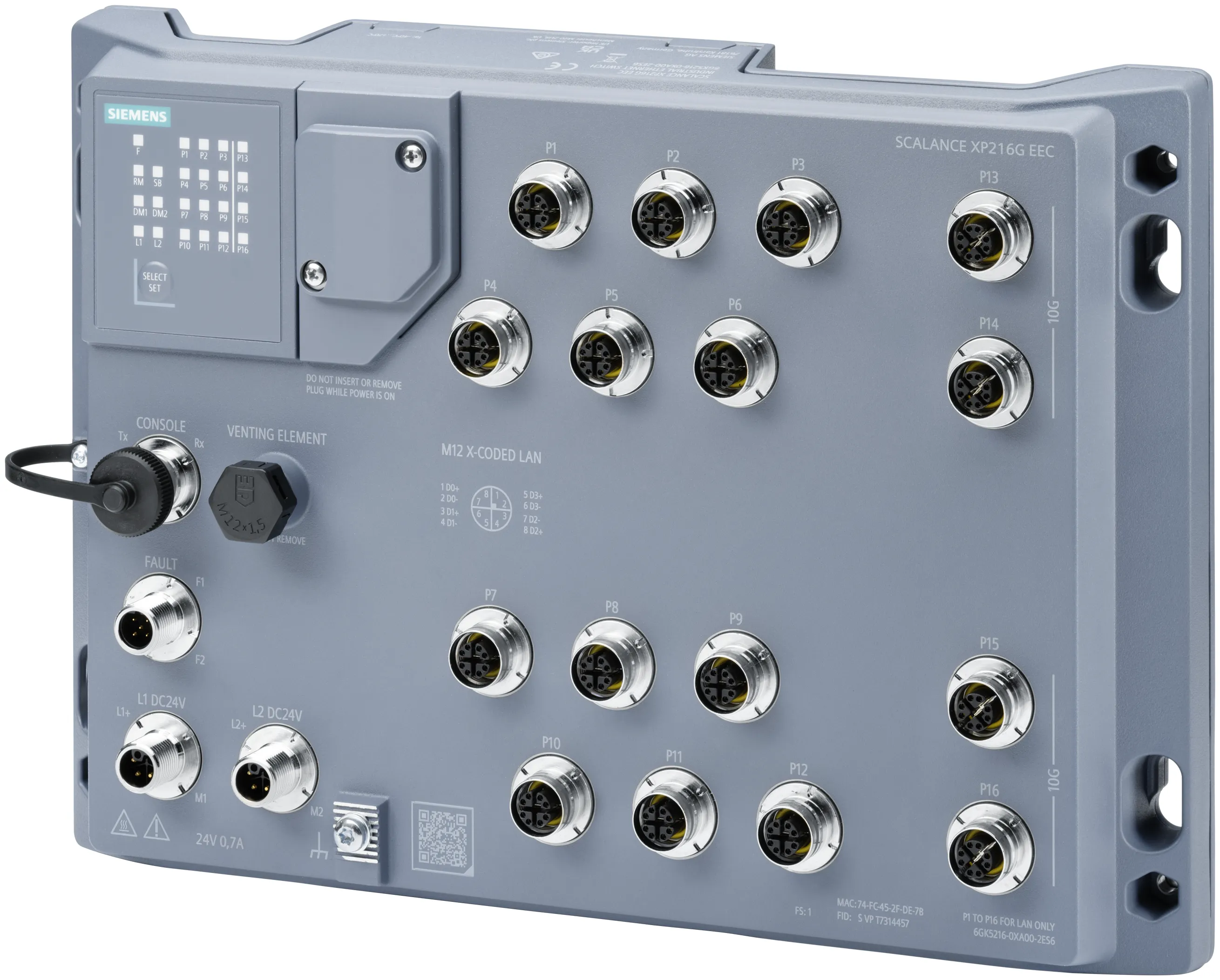 6GK5216-0XA00-2ES6 SCALANCE XP216G EEC zarządzany przemysłowy przełącznik sieciowy IP65 M12
