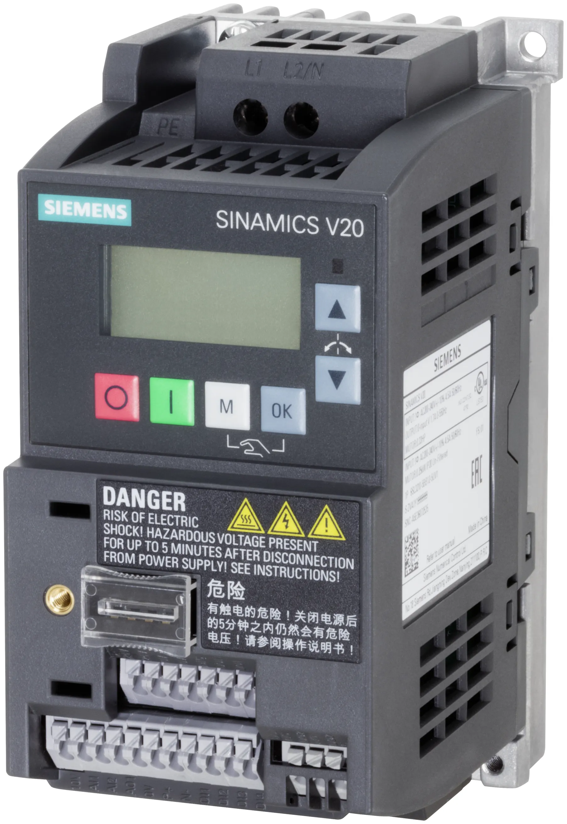 6SL3210-5BB11-2UV1 Siemens SINAMICS V20 falownik 0.12kw 1AC bez filtra